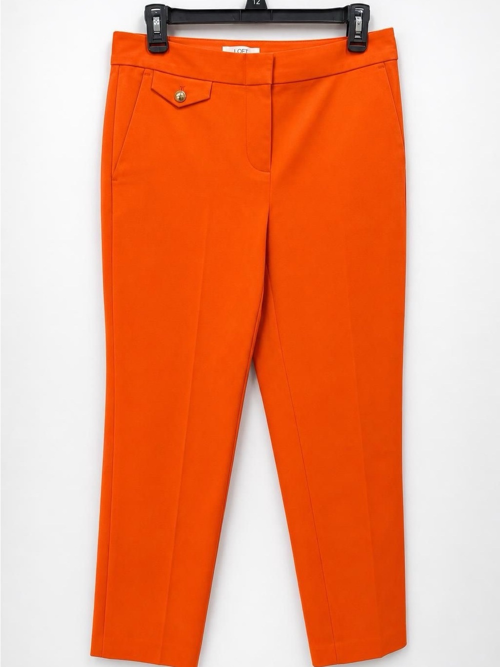 LOFT Bright Orange Cropped Straight-Leg Pants